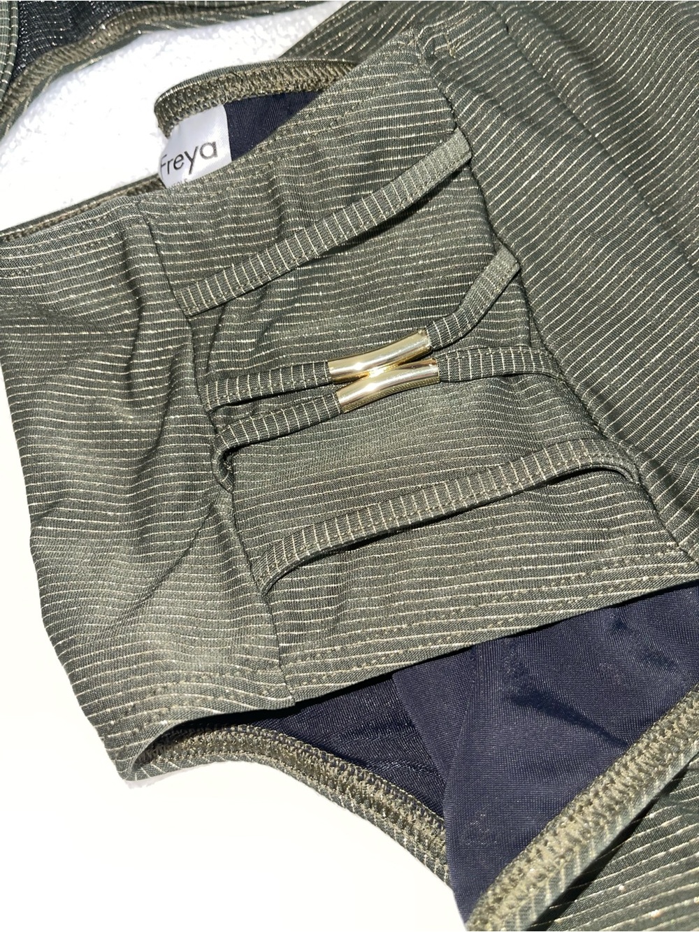 RARE Freya Olive Green & Gold Bikini Set w/ Gold Hardware - NWT - Picture 8 of 9
